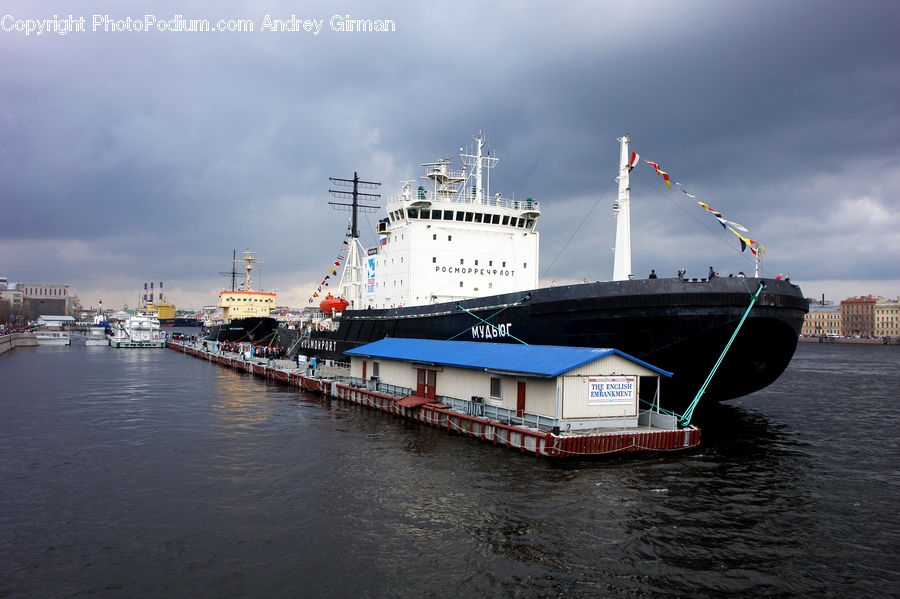 Cruise Ship, Ferry, Freighter, Ship, Tanker, Vessel, Dock
