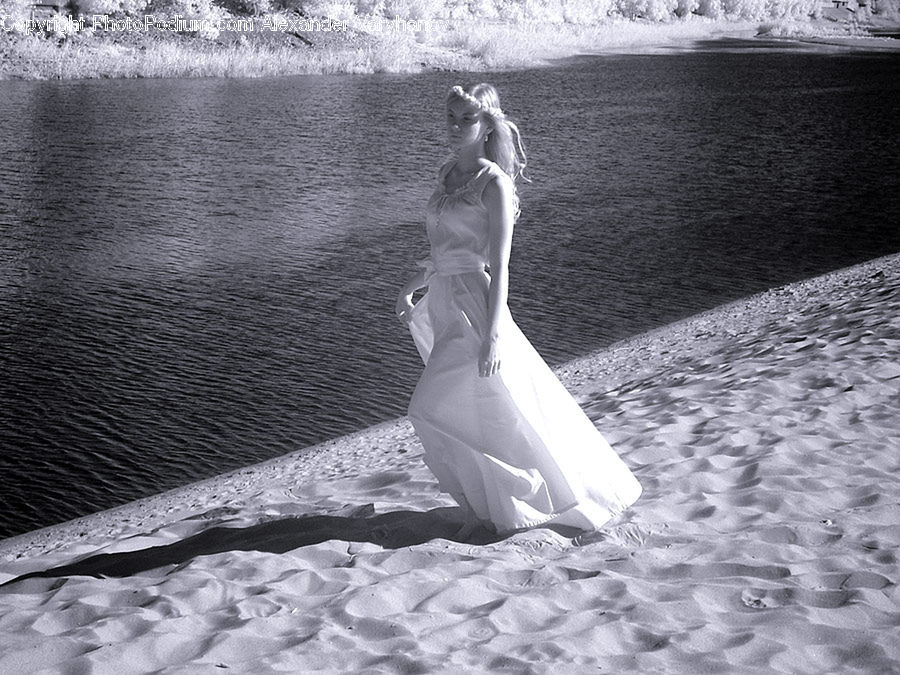 Water, Outdoors, Sand, Soil, Bride, Gown, Person