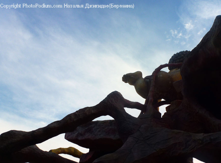 Art, Sculpture, Statue, Gargoyle, Flare, Light, Sunlight
