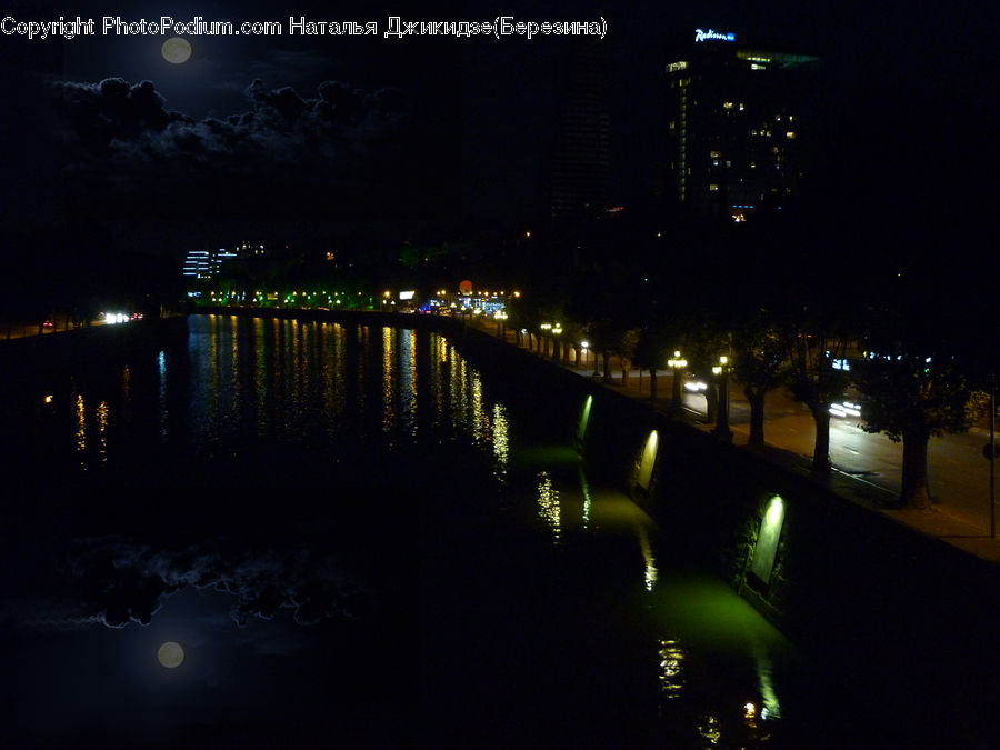 Night, Outdoors, Drain, Sewer, Light, Lighting, City