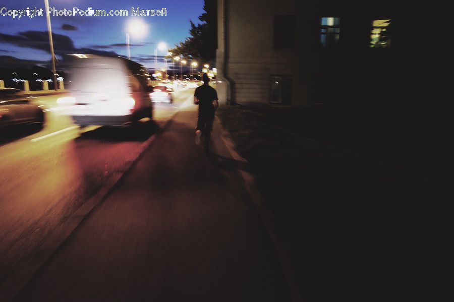 Night, Outdoors, Dirt Road, Gravel, Road, Boardwalk, Path