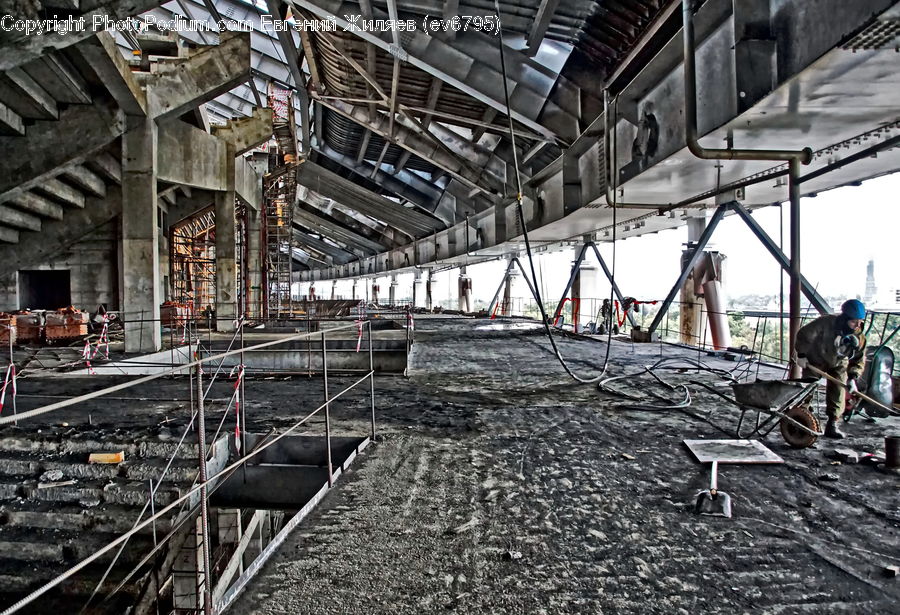 Construction, Scaffolding, Canopy, Ship, Vessel, Dock, Landing
