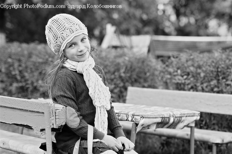People, Person, Human, Bench, Beanie, Cap, Hat