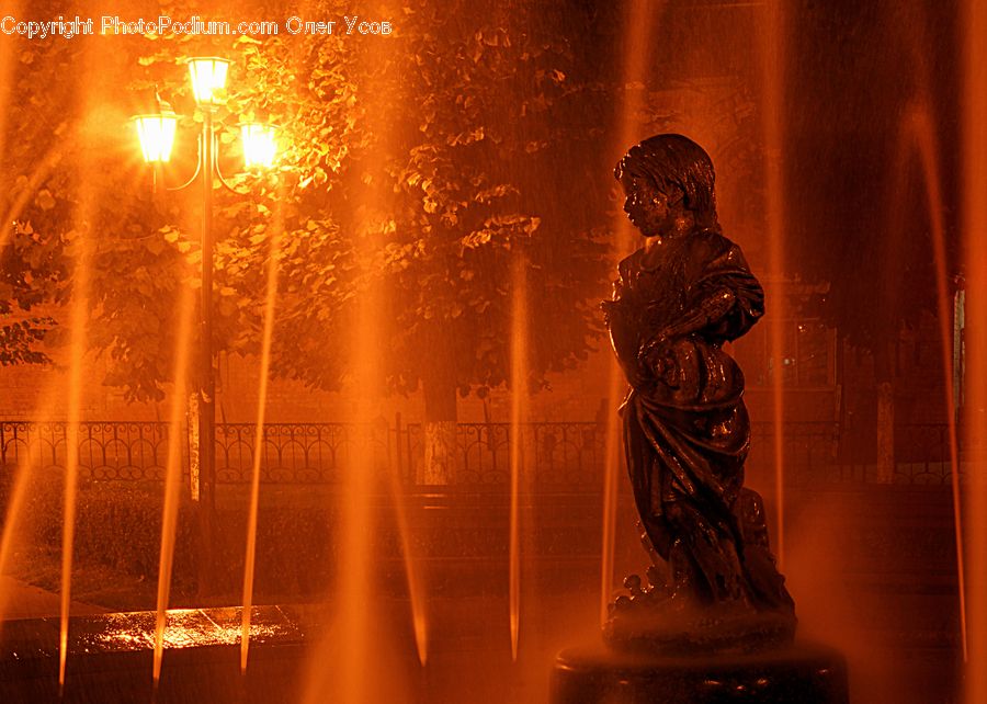 People, Person, Human, Fountain, Water, Bust, Figurine