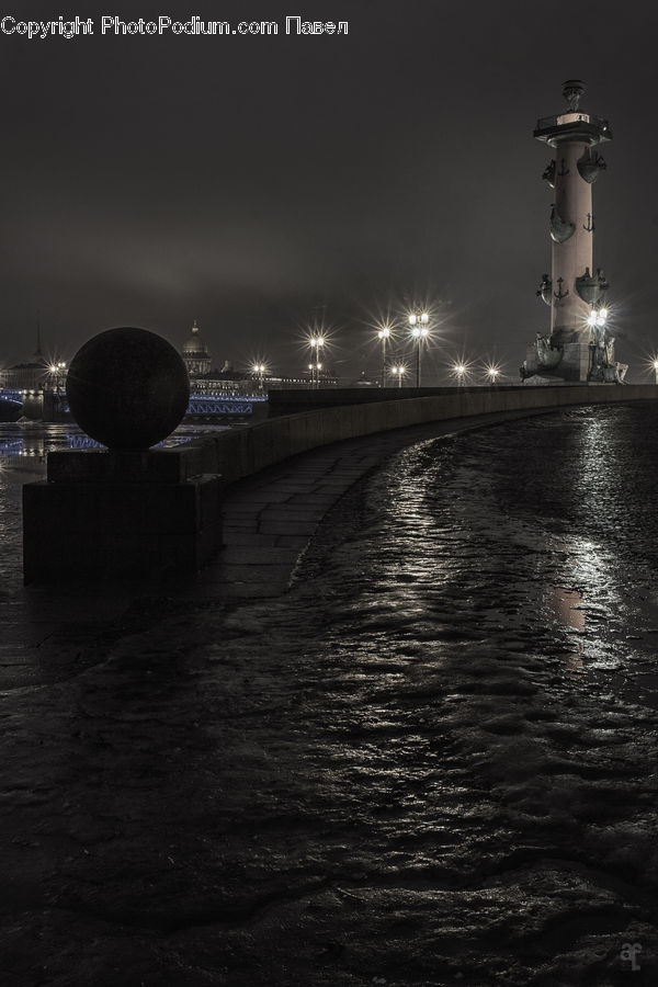 Architecture, Observatory, Planetarium, Night, Outdoors, Water, City