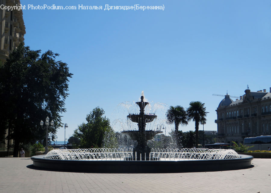 Fountain, Water, Architecture, Bell Tower, Clock Tower, Tower, Castle