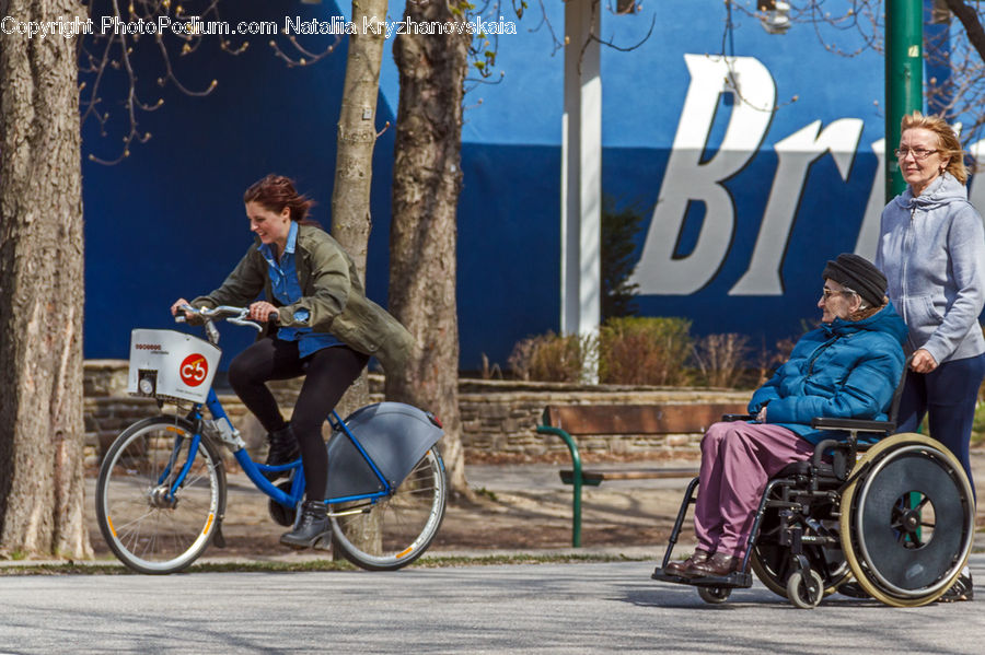 Wheelchair, People, Person, Human, Bicycle, Bike, Vehicle