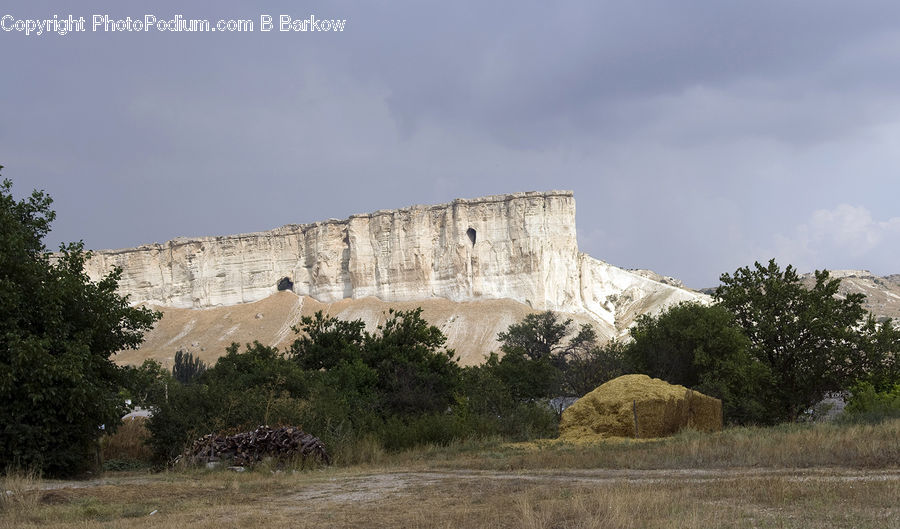 Castle, Fort, Grassland, Mound, Cliff, Outdoors, Countryside