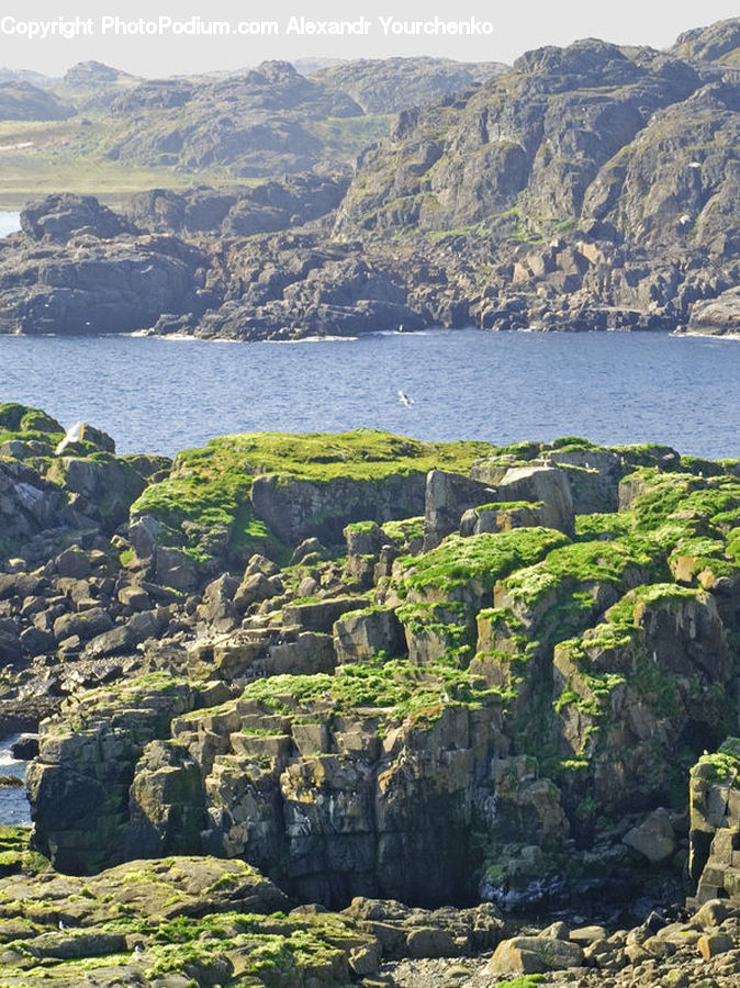 Cliff, Outdoors, Aerial View, Coast, Sea, Water, Moss