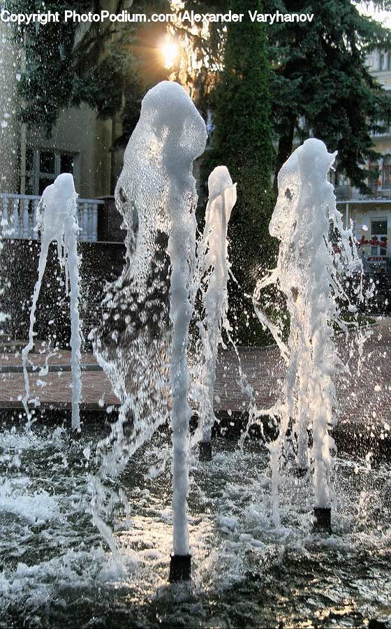 Ice, Outdoors, Snow, Fountain, Water