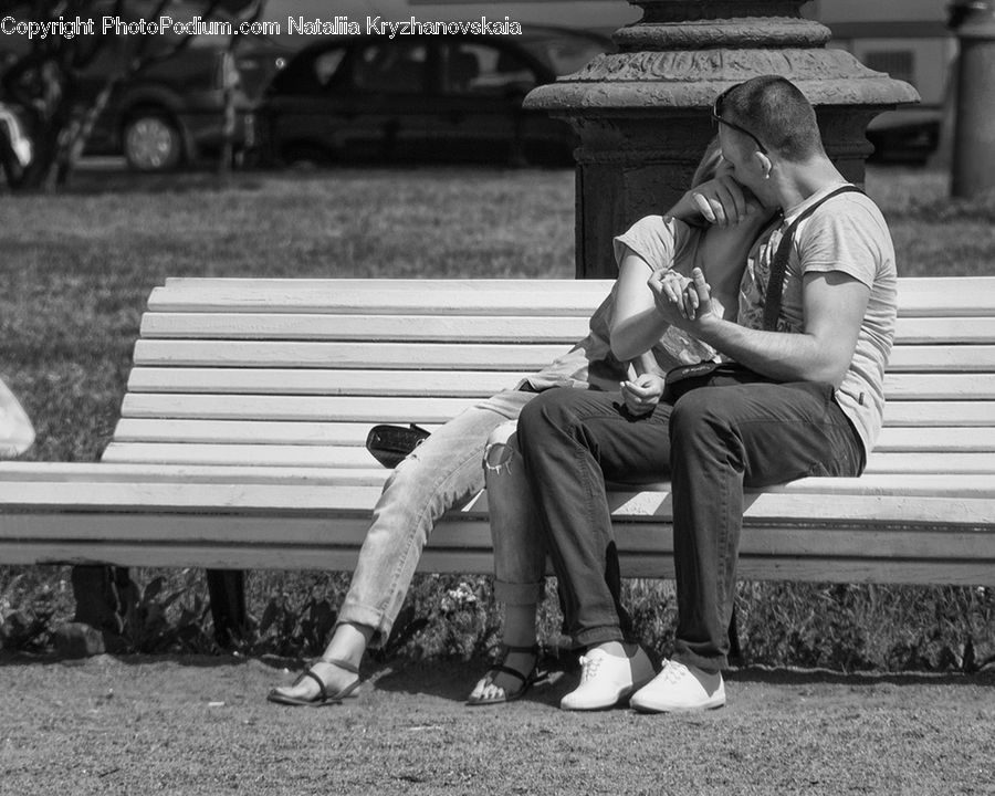 People, Person, Human, Automobile, Car, Vehicle, Bench