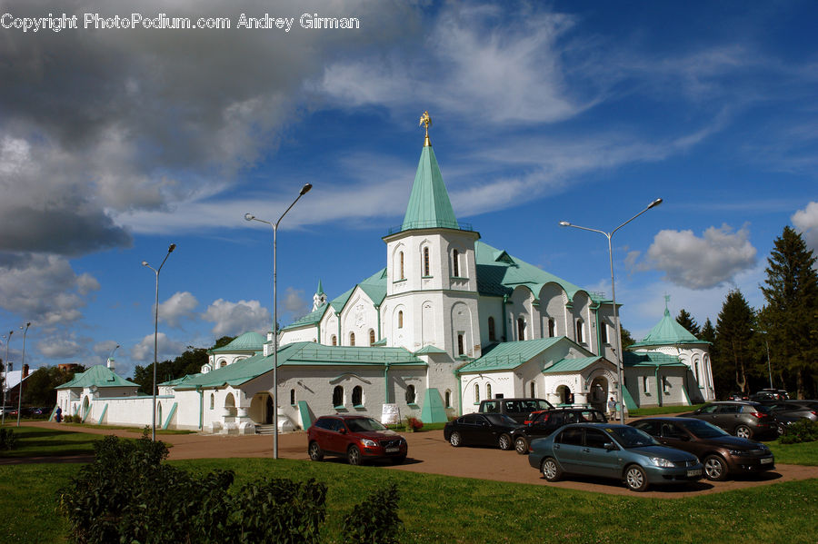 Architecture, Church, Worship, Automobile, Car, Vehicle, Coupe