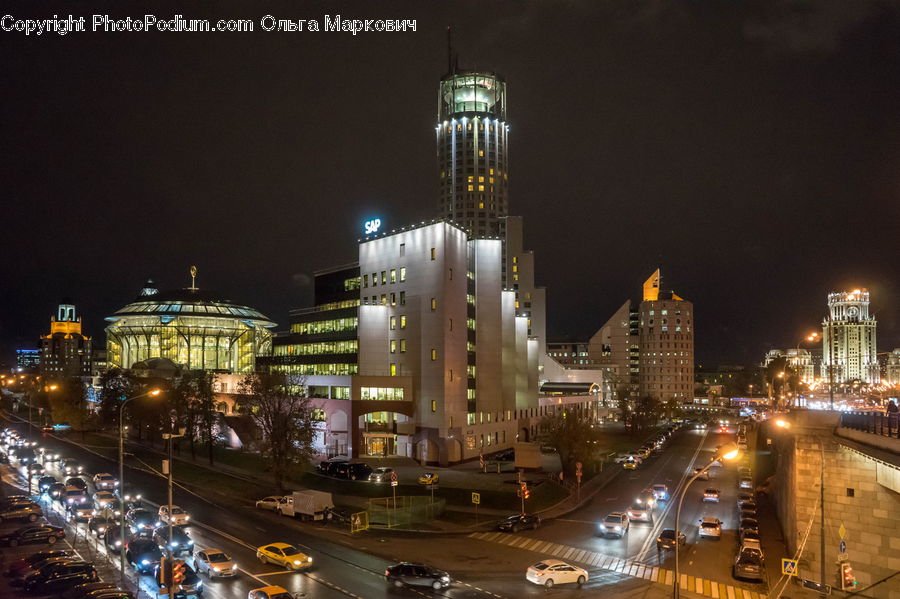 City, Downtown, Metropolis, Urban, Night, Outdoors, Tunnel