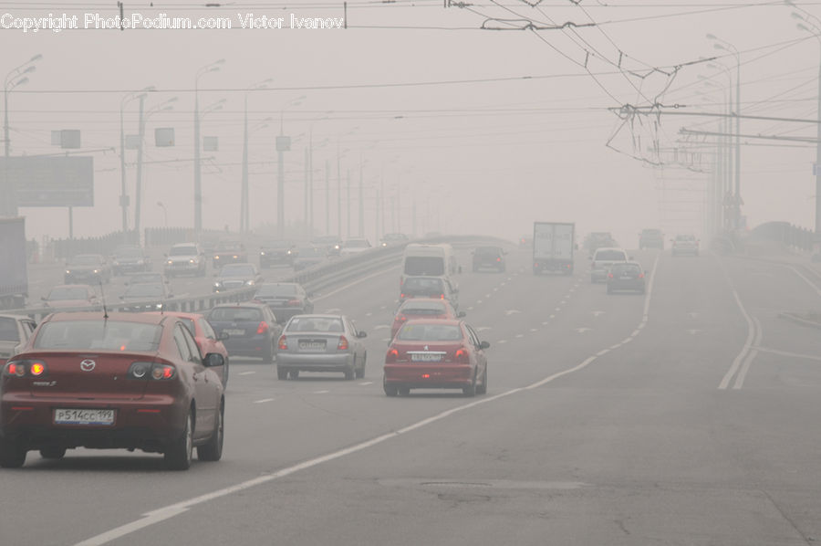Fog, Pollution, Smog, Smoke, Automobile, Car, Vehicle
