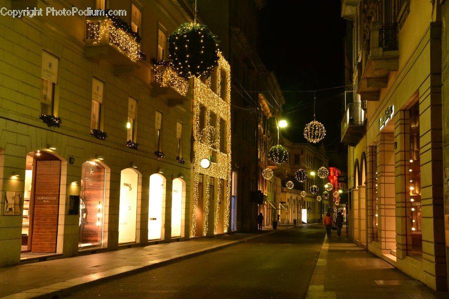 Chandelier, Lamp, Alley, Alleyway, Road, Street, Town