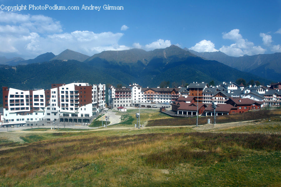 Building, Downtown, Town, Neighborhood, Housing, Villa, Field