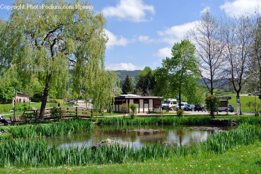 Outdoors, Pond, Water, Building, Cottage, Housing, Park
