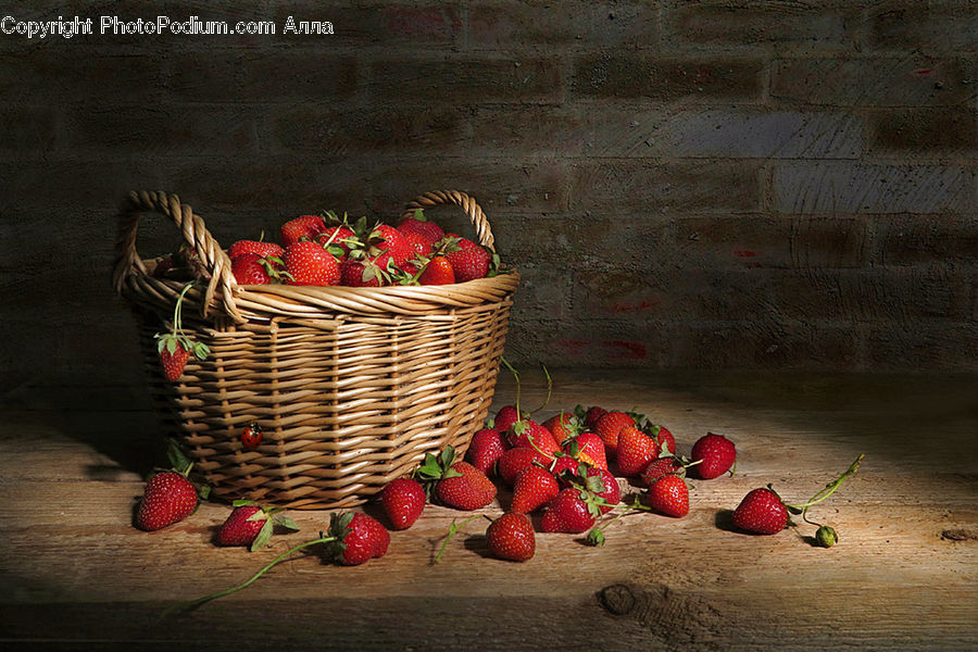 Basket, Fruit, Strawberry, Garlic, Plant, Bowl