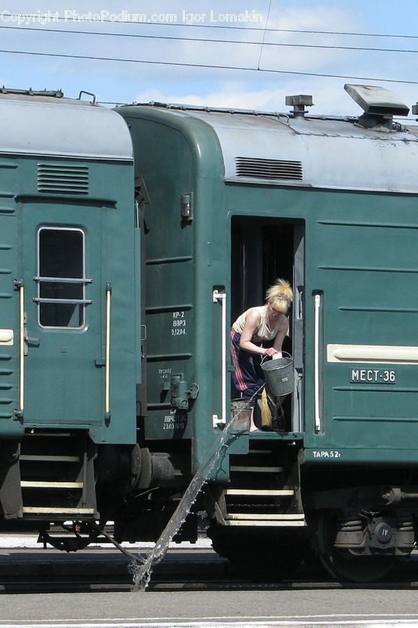 People, Person, Human, Blonde, Female, Woman, Train