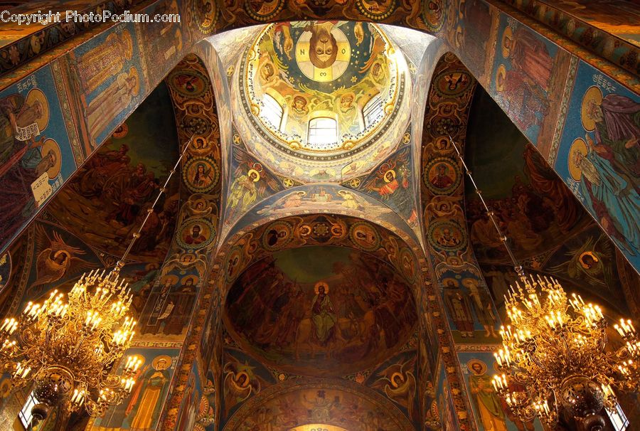 Chandelier, Lamp, Architecture, Dome, Mosque, Worship, Church