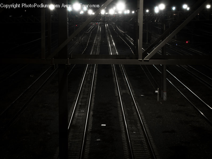 Rail, Train Track, Lighting
