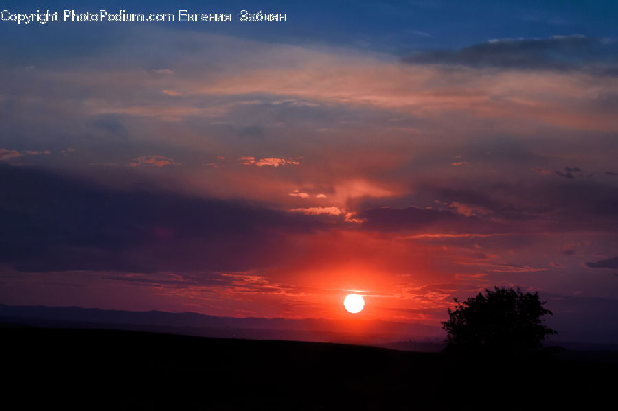 Dawn, Dusk, Red Sky, Sky, Sunrise, Sunset, Outdoors