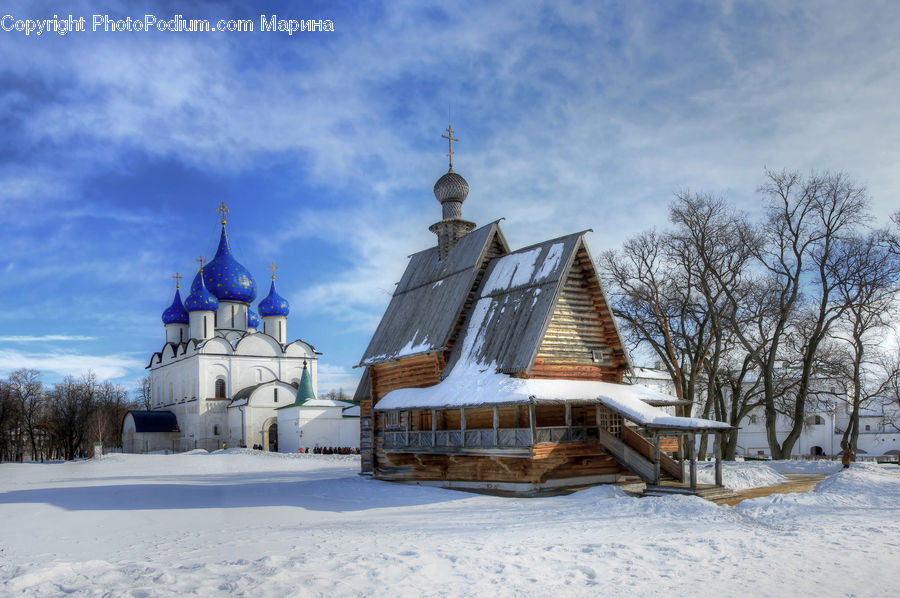 Ice, Outdoors, Snow, Architecture, Castle, Fort, Cathedral
