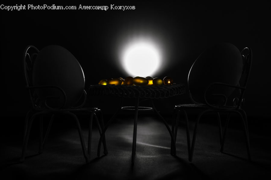 Chair, Furniture, Lighting, Stage, Dining Table, Table, Asphalt