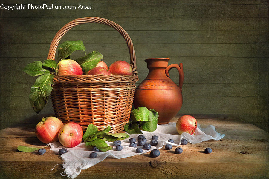 Apple, Fruit, Blueberry, Basket, Produce, Vegetable, Market