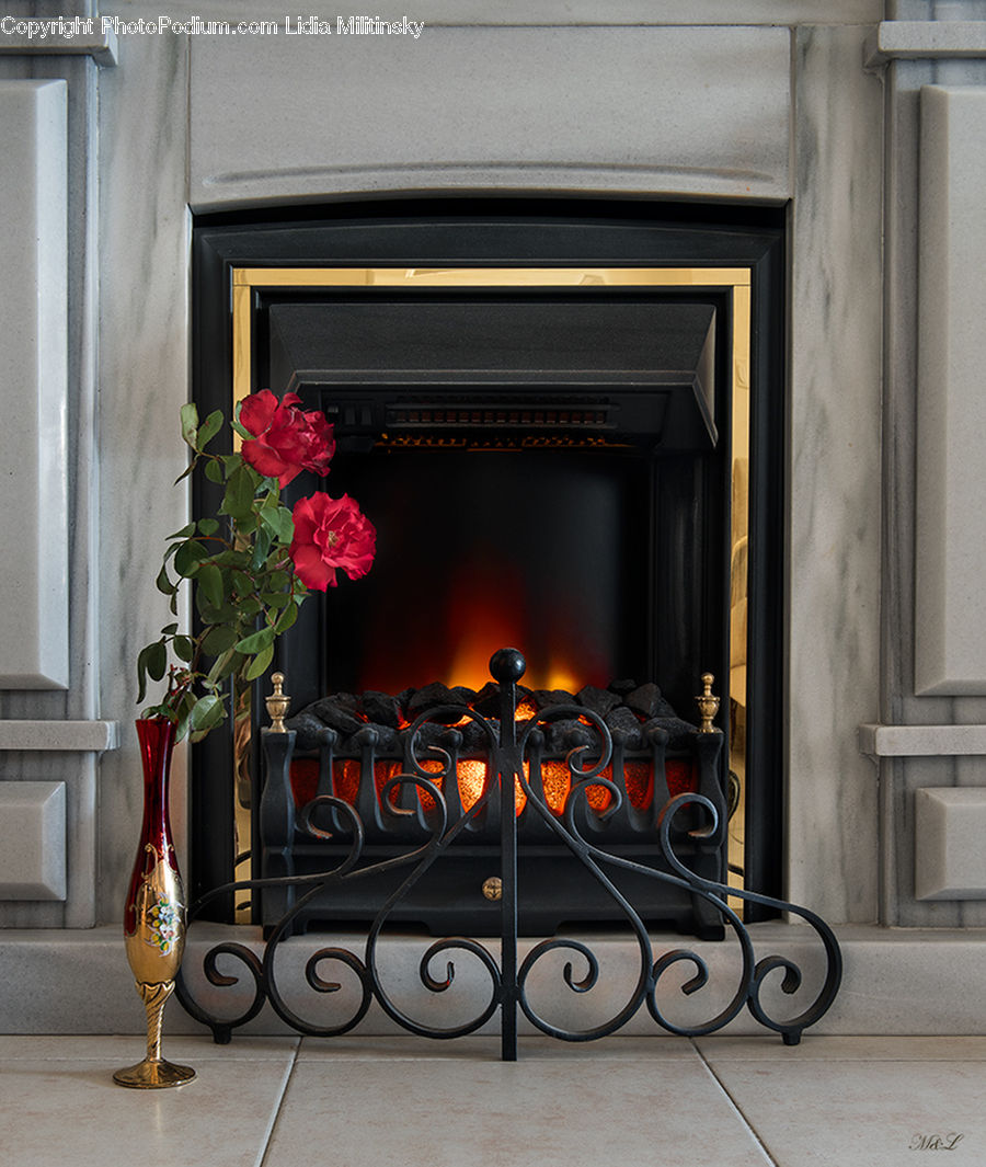 Plant, Potted Plant, Fireplace, Hearth, Floral Design, Flower, Flower Arrangement