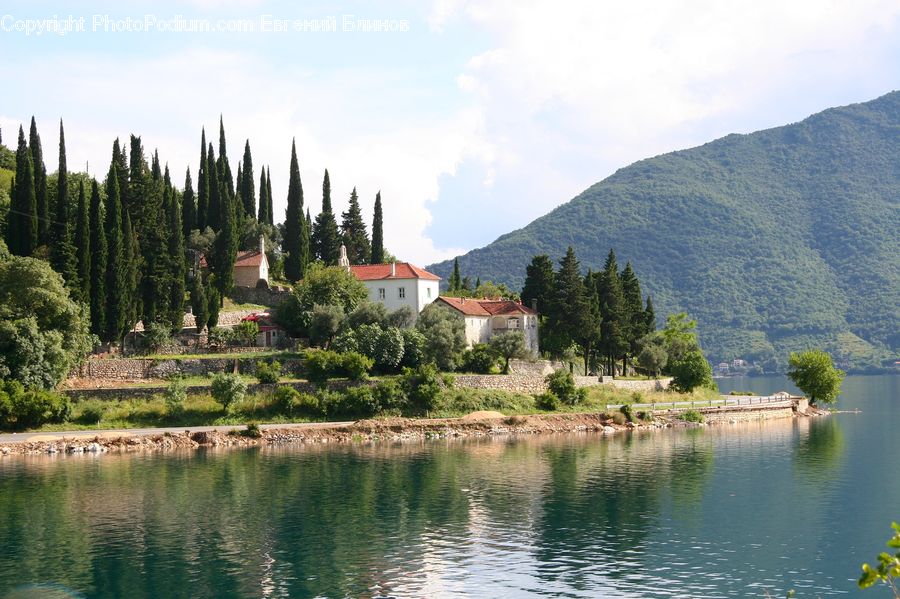 Lake, Outdoors, Water, Architecture, Housing, Monastery, Building