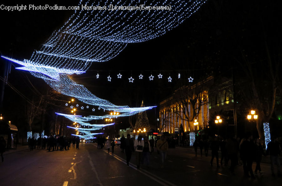 Night, Outdoors, Light, City, Downtown, Metropolis, Urban