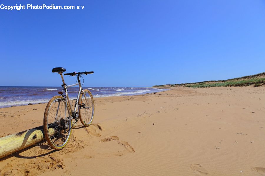 Beach, Coast, Outdoors, Sea, Water, Bicycle, Bike