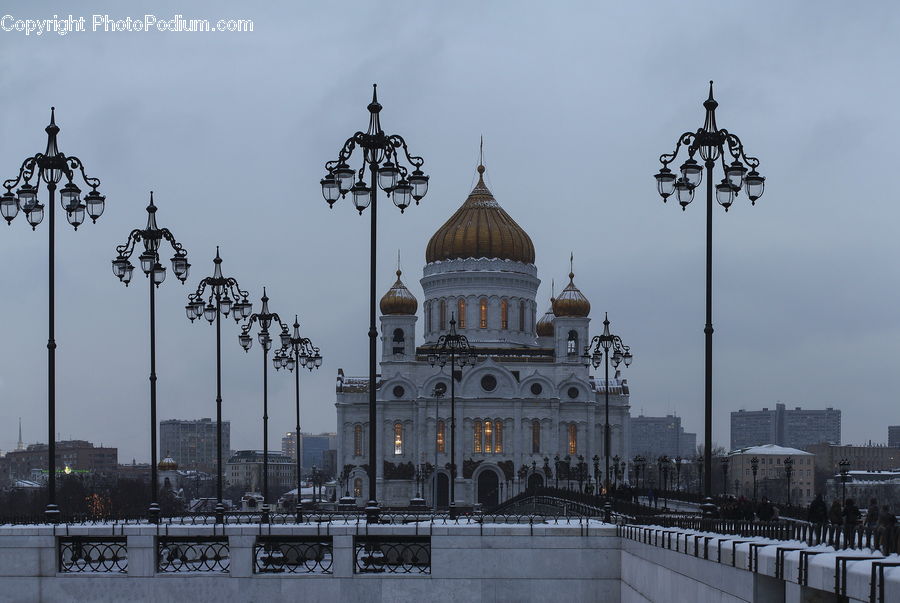 Lamp Post, Pole, Architecture, Dome, Mosque, Worship, City