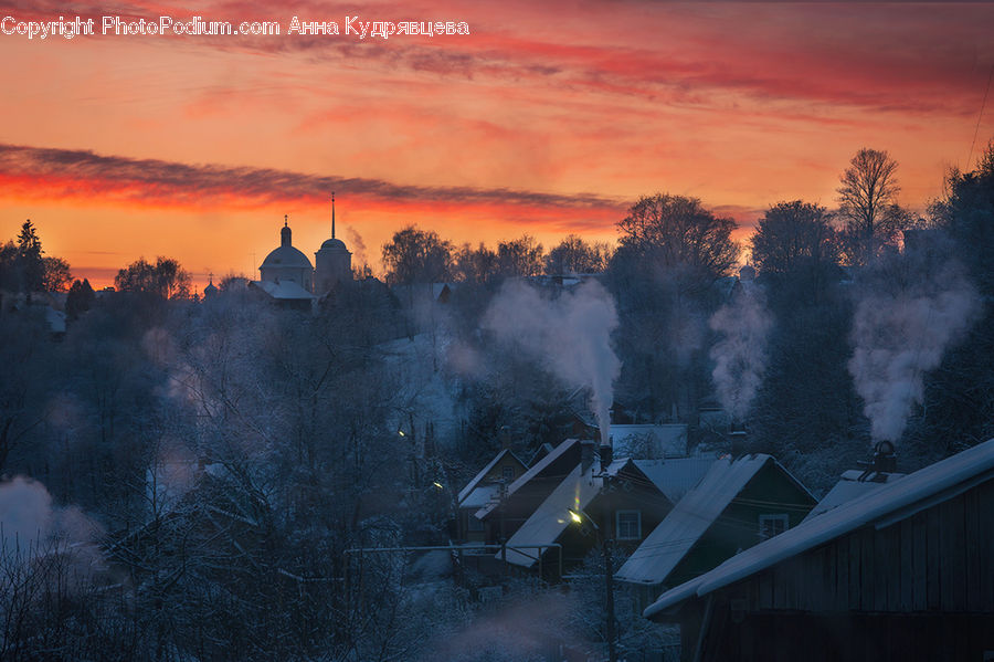 Dawn, Dusk, Sky, Sunrise, Sunset, Building, City