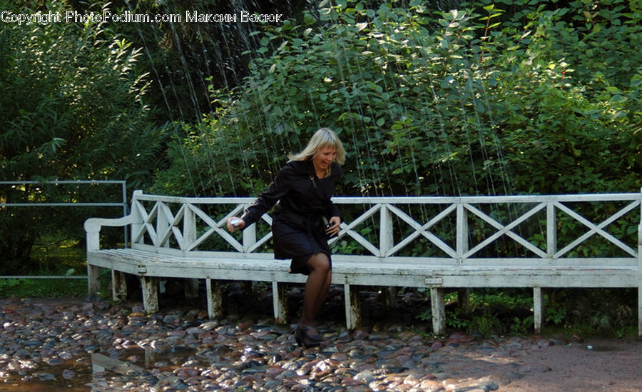 People, Person, Human, Bench, Park Bench, Blonde, Female