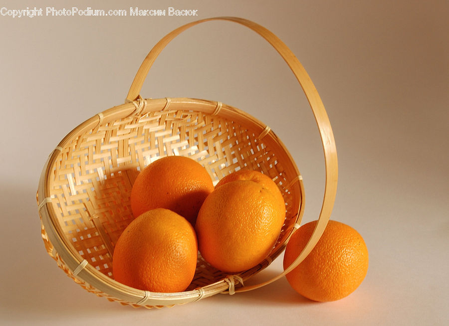 Bowl, Basket, Citrus Fruit, Fruit, Orange