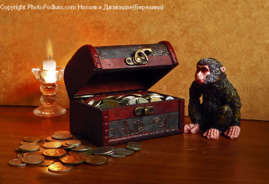 Chest, Furniture, Console, Coin, Money, Dish, Food