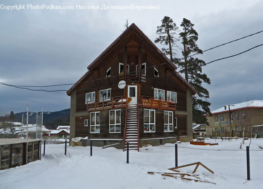 Building, Cottage, Housing, Ice, Outdoors, Snow, Office Building