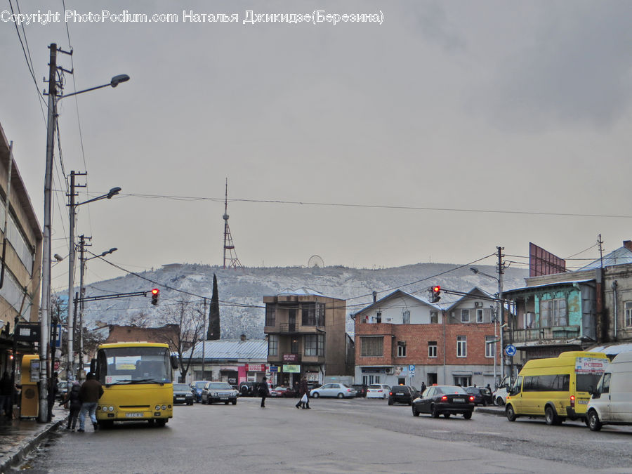 Car, Van, Intersection, Road, Cable Car, Trolley, Vehicle