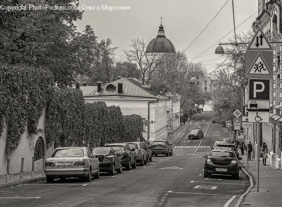 Automobile, Car, Vehicle, Parking, Parking Lot, Intersection, Road