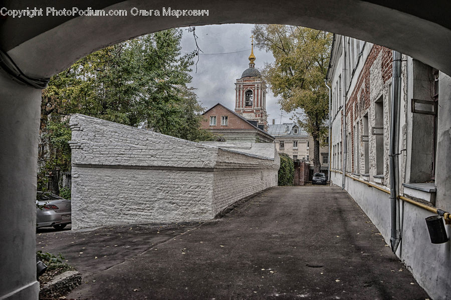 Column, Pillar, Alley, Alleyway, Road, Street, Town