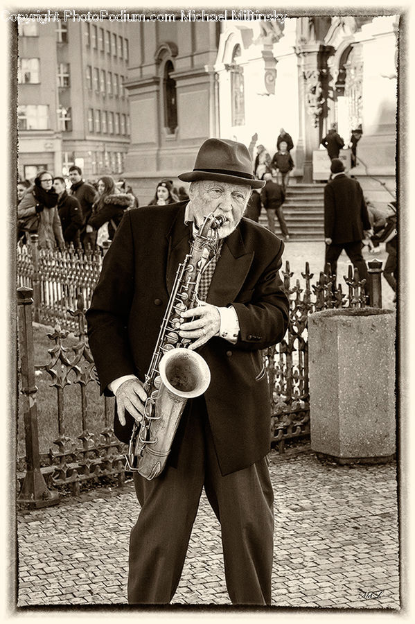 Human, People, Person, Musical Instrument, Saxophone, City, Downtown