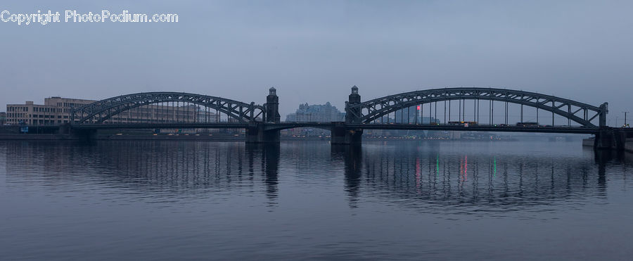 Bridge, City, Downtown, Metropolis, Urban, Outdoors, River