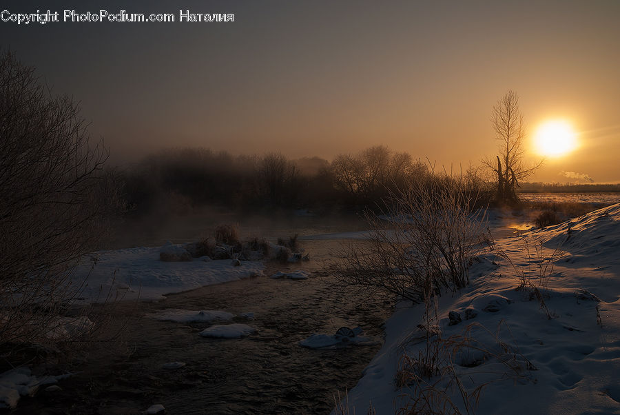 Dawn, Dusk, Sky, Sunrise, Sunset, Dirt Road, Gravel