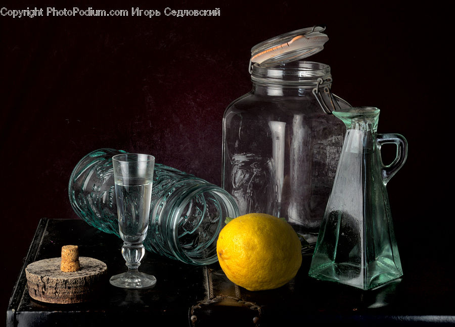Glass, Goblet, Citrus Fruit, Fruit, Orange, Lemon, Jug