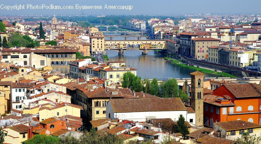 Building, Downtown, Town, Aerial View, Housing, Villa, City