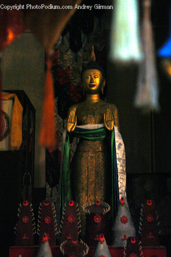 Buddha, Person, Shrine, Temple, Art, Costume