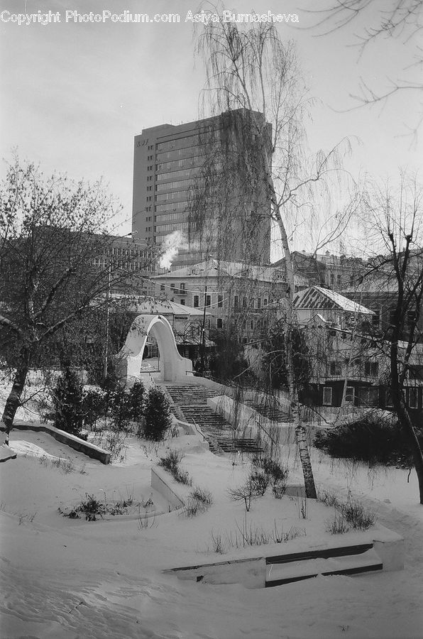 Ice, Outdoors, Snow, Bridge, Building, Office Building, Monument