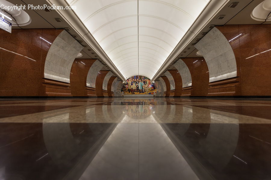 Subway, Train, Train Station, Vehicle, Floor, Flooring, Aisle
